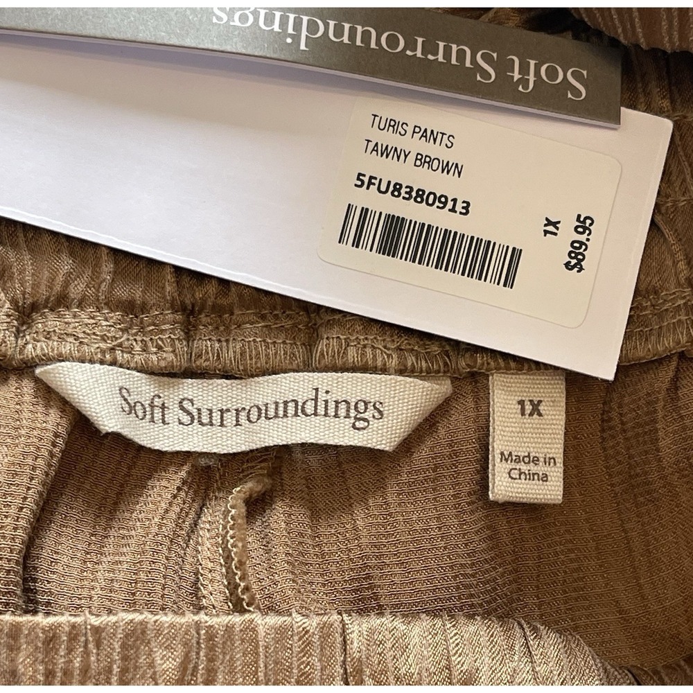 Soft Surroundings 1X Cupro Straight Leg Pants Pull On Lightweight Silky Beach - Picture 10 of 11